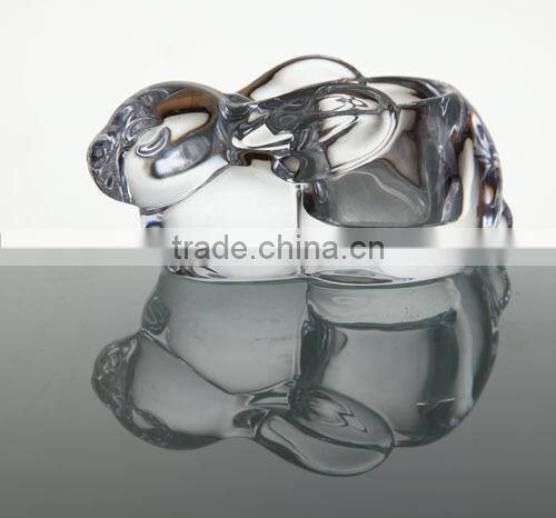 Home decoration crytal glass candle holder,rabbit shape,glass candle holder