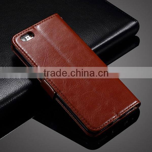Wholesale leather wallet design cell phone case for iphone 6 6s with card slot