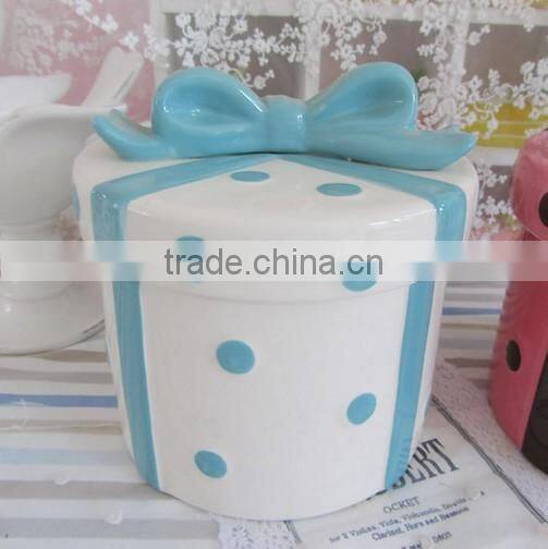 Wedding decora ceramic mini suitcase gift box