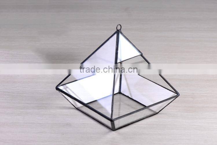 2016 most fashionable Clear Glass Prism Air Plant Terrarium / Tabletop Succulent Plants Holder Home Decor Flower Pots