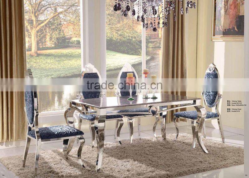 2015 stainless steel high quality console table with marble top N2132-3