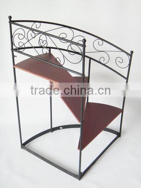 New Design 3 steps Metal Winding Staircase wrought iron plant stands