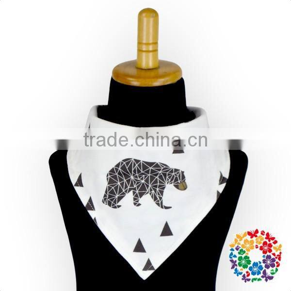 Wholesale baby bib furit/animal printing soft 100% cotton bandana drool bibs