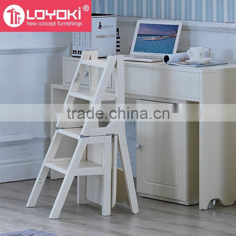 new design Wooden stool Convertible Ladder Chair fold Step Stool