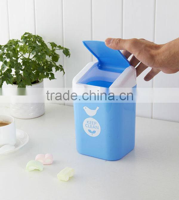 Plastic round desktop bin PP with lid office