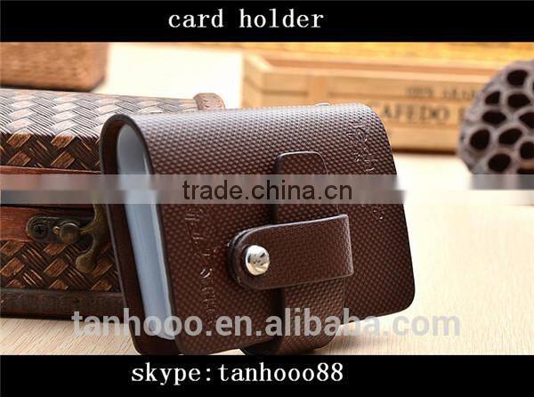 OEM promotional unique gift leather credit card holders ,fashion&foldable&square wholesale leather gift card holders