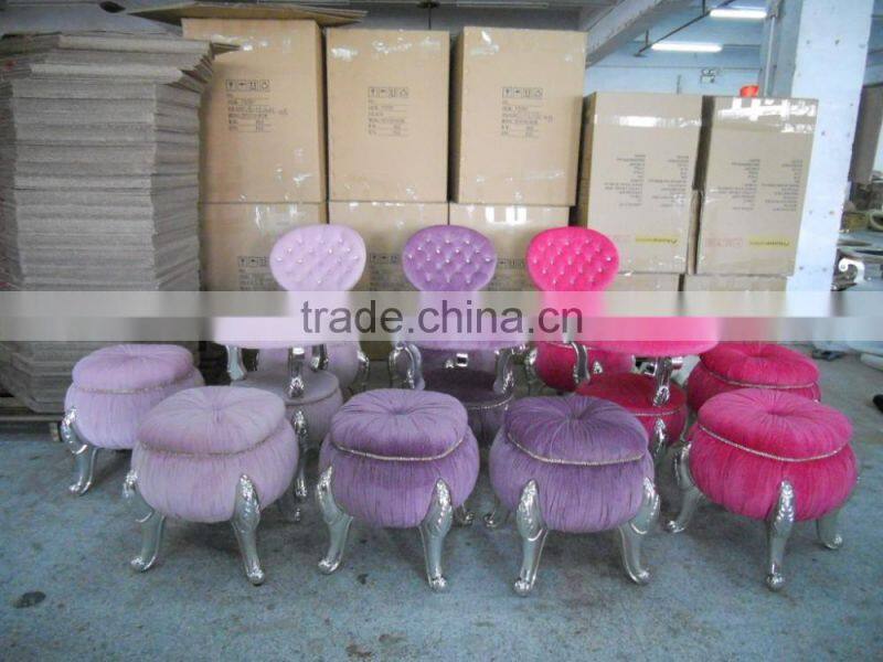 FF2015 fun and sweet pumpkin leisure chairs gold velvet fabric neoclassic stools ottoman small fancy childern chair