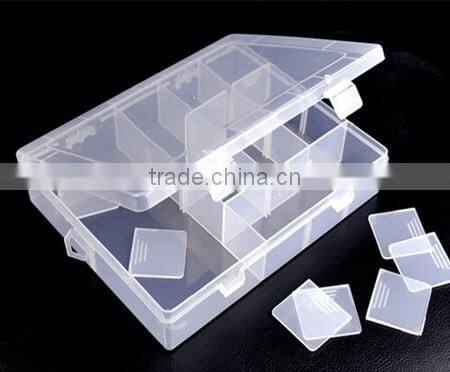 20cm PP 14 slots Clear Plastic Box Storage with dividers