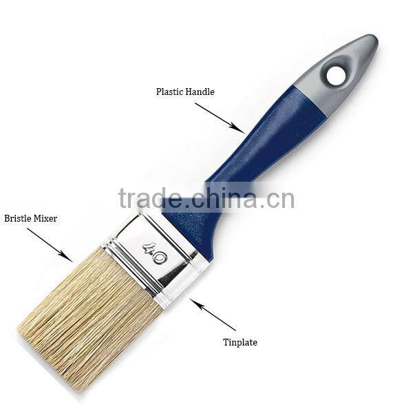 #40 Good Quality Long White Mixer Bristle Mighty Brush Plastic Handle Paint Brushes