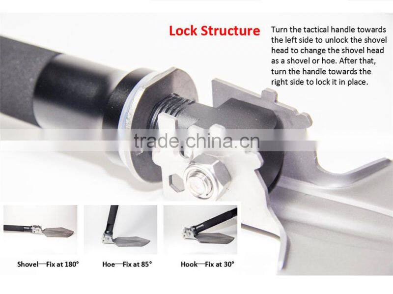 New Model Outdoor Multifunction Hunting Gear Shovel Knife Saw Hoe Fire Starter Flint