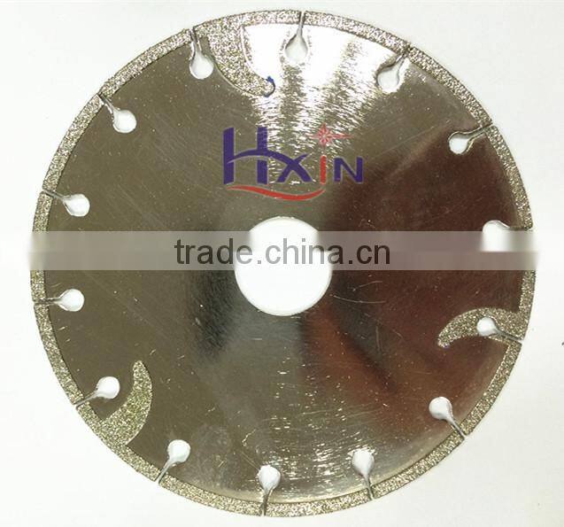 Electroplated diamond saw blades for wood cutting /Electroplated Diamond cutting blade with U slots