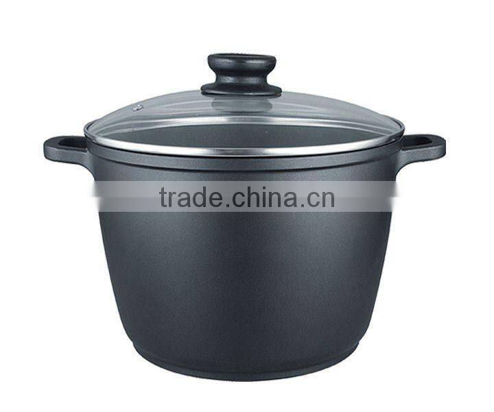24cm Aluminum Stock Pot With Glass Lid Aluminum Cooking Pot