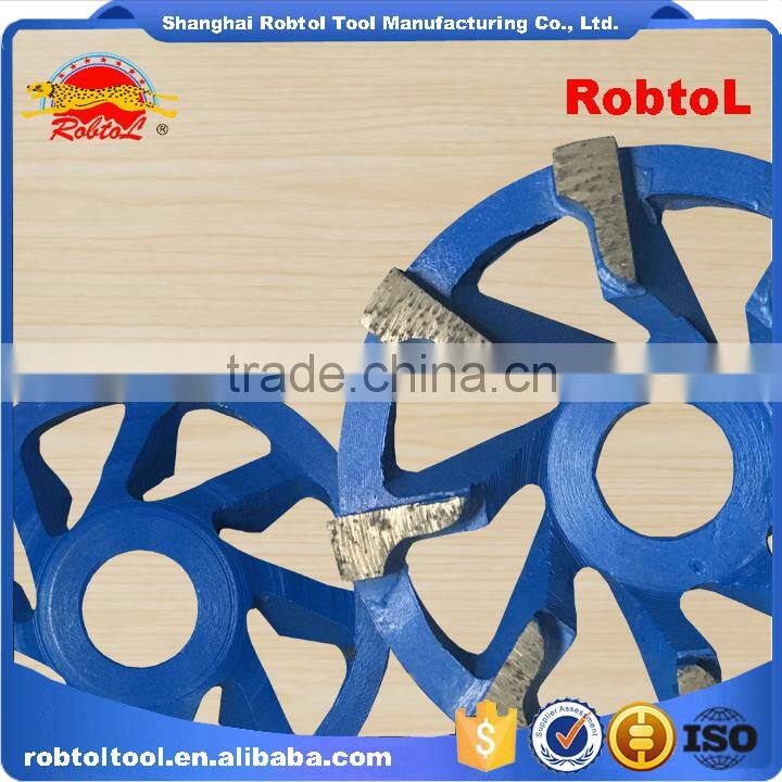 105mm L type segment diamond grinding wheel abrasive polishing disc for concrete granite marble double cup wheel