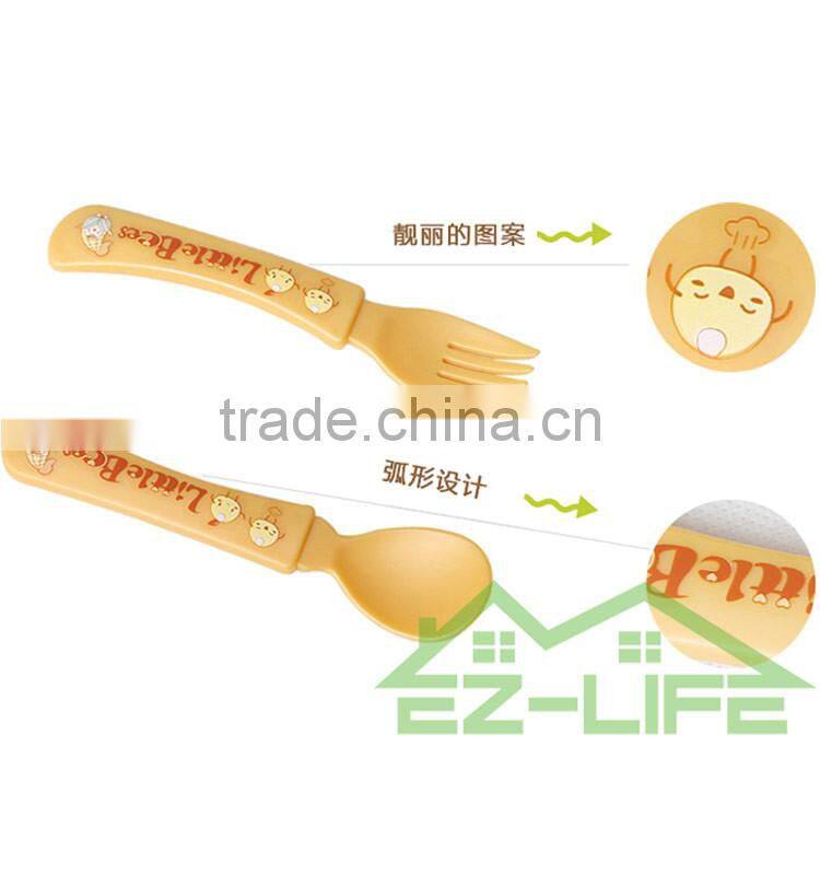 ECO PLA plastic training chopstick spoon and fork baby flatware set
