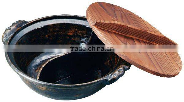 Aluminum Genpei Nabe ( Black Brown Glaze) Cooking pots