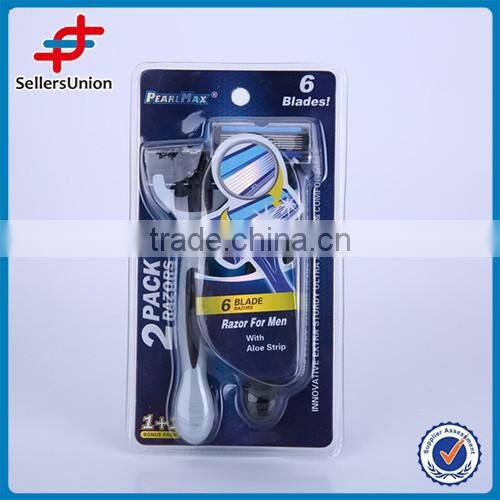 2PCS STAINLESS STEEL SIX BLADE RAZOR MOVING HEAD