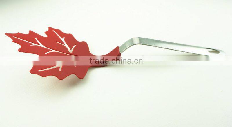 33062 Stainless steel handle maple leaf Kitchen nylon shovel spatula turner, cake, egg turner spatula shovel