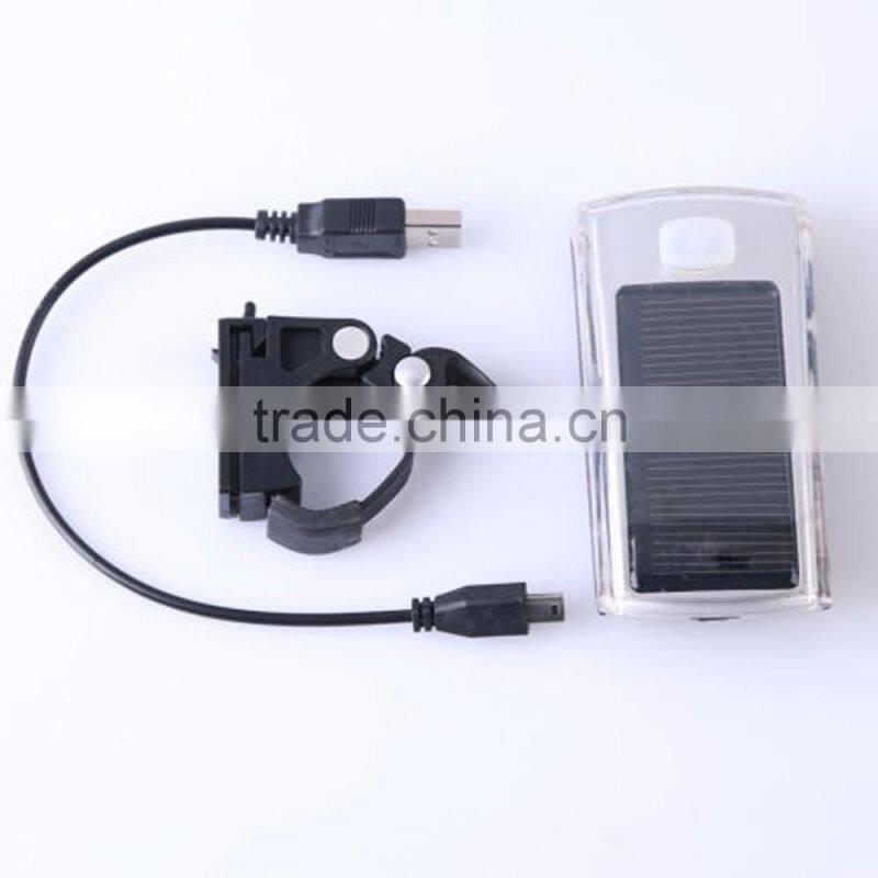 Fashion Rechargeable New 4 LED Bicycle Cycling Solar Headlight Front Head Lights