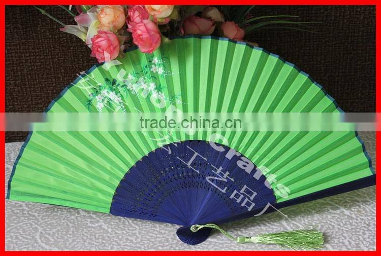 Natural bamboo craft hand fan with logo printing