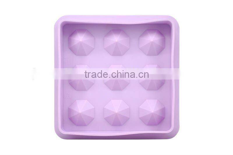 2012 new design diamond shaped silicone ice cube tray