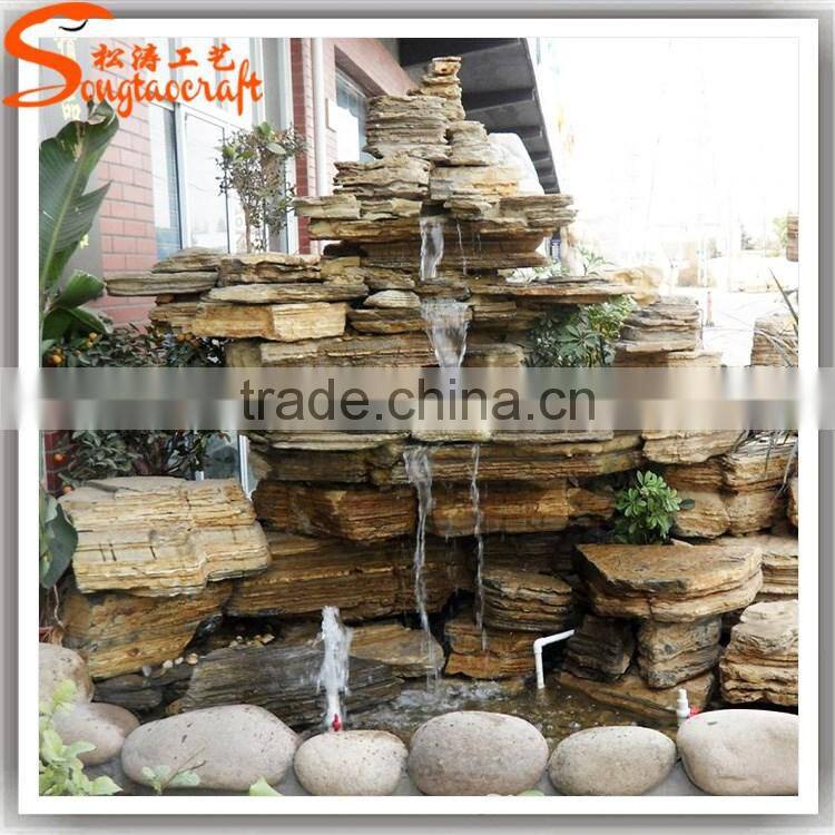 Artificial Waterfalls Fountain outdoor decoration customized fiber glass artificial waterfall fountain