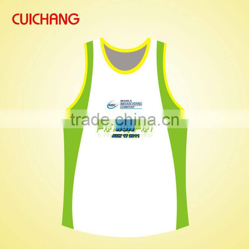 100% polyester Marathon running singlets