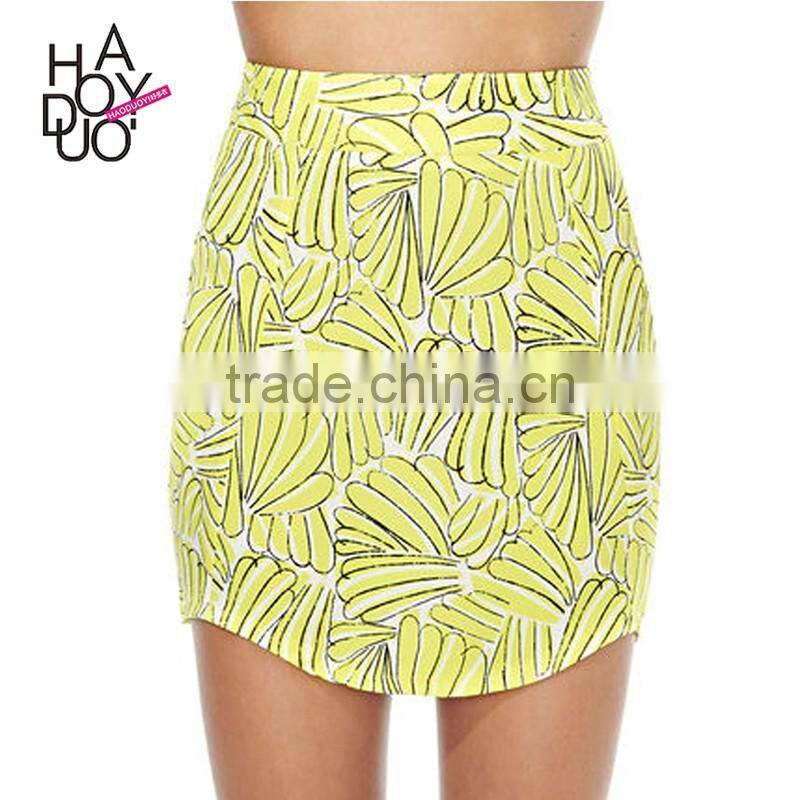 HAODUOYI Print Mini Skirts Women High Waist Skirt Ladies OL Pencil Skirts