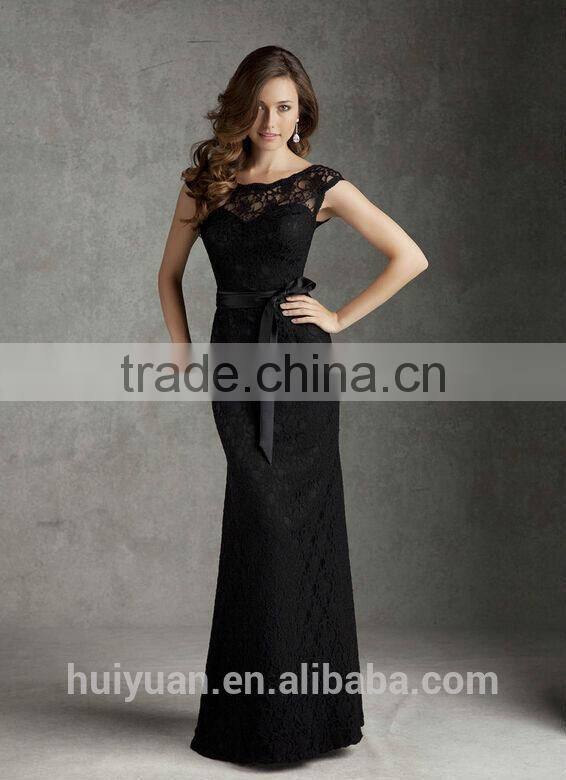 new fashion cap sleeve chiffon lace long evening dress