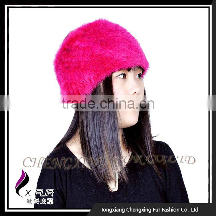 CX-E-29D Knitted Mink Fur Scarf And Snood Girls Fashion Hairband