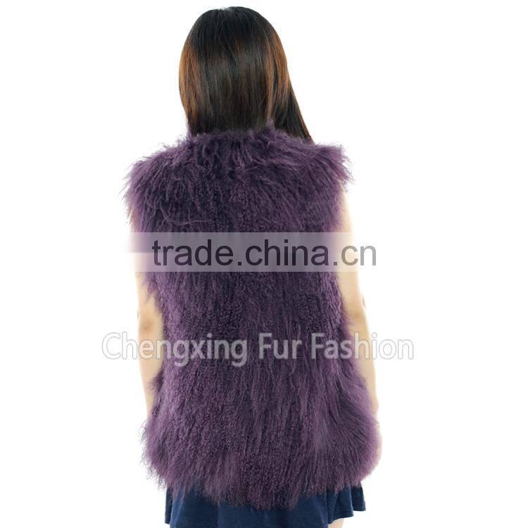 CX-G-B-160M 2016 New Fashion Custom Women Mongolian Lamb Fur Vest