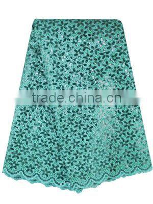 2015 product pearl beads embroidery design african double organza lace fabric organza women lace fabric army green for party