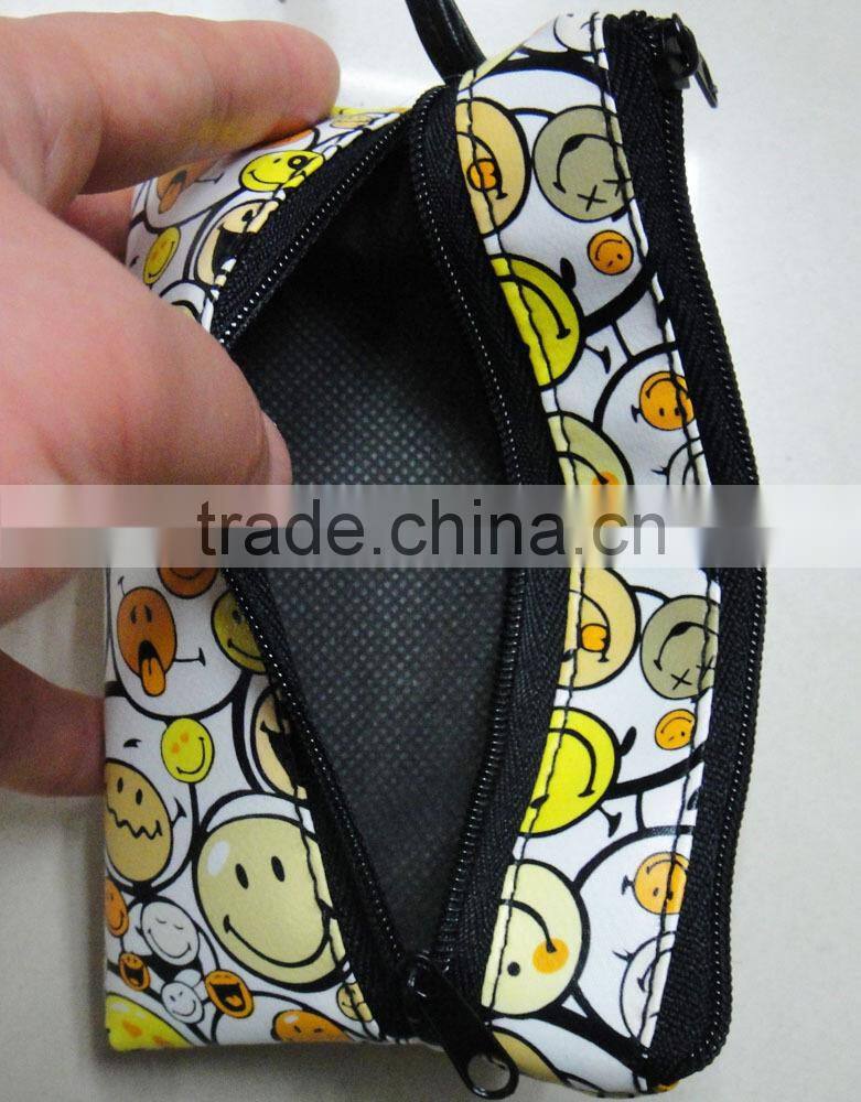 Fashion hot popular pvc leather gift face cheap purse