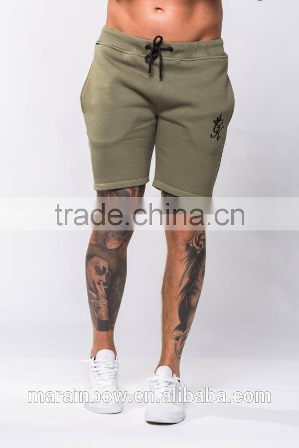 Khaki Cotton Fleece Shorts for Men High Quality Gym Shorts Black Sweat Shorts Tapered Jogger Pants