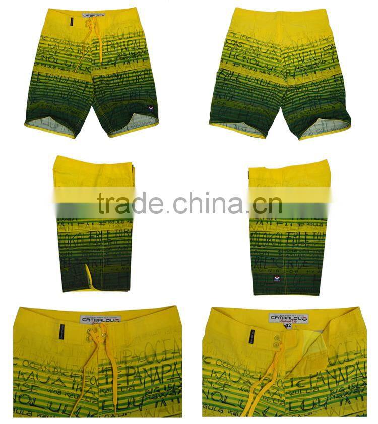 100% polyester microfiber contrast color boardshorts/Men' s shorts/ swimming trunk