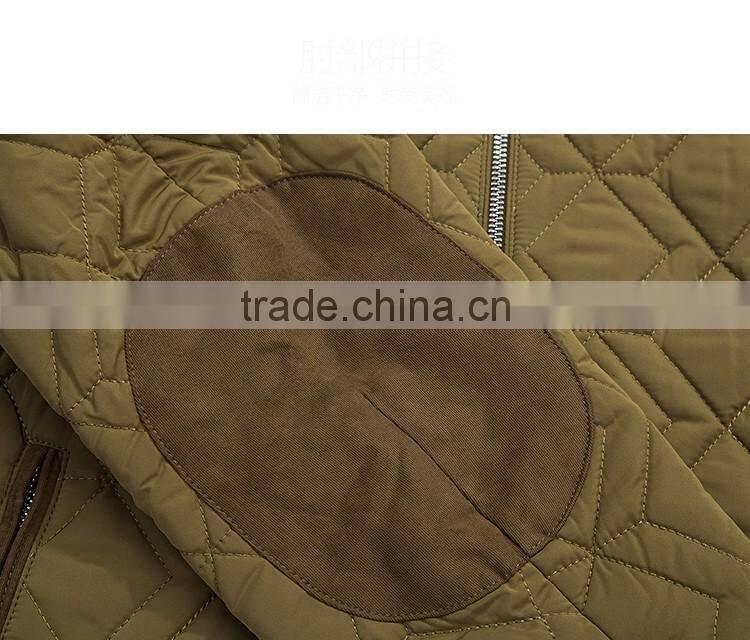 High Quality Mens Quilting Padded Jacket With Elbow Patch