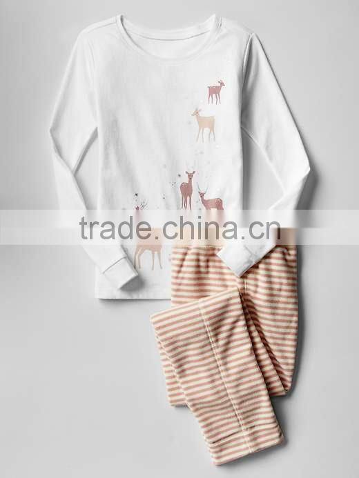 Penguin printed pajamas set for girls