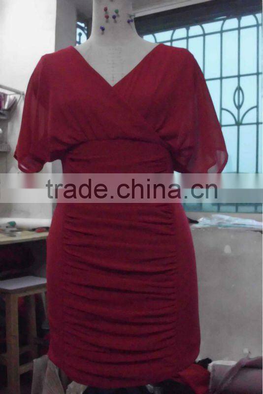 Chiffon Ruched Bodycon dress FJ201212