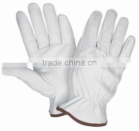 White Leather driver gloves