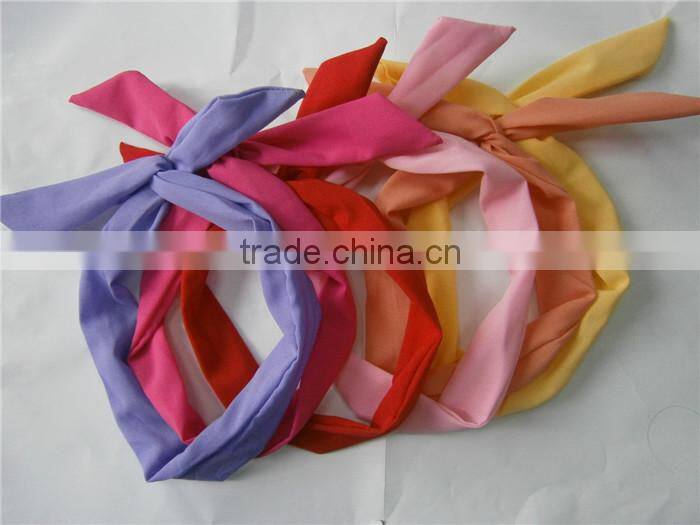 bestdress 2014 Lovely Rabbit Bunny Ear Ribbon Metal Wire vintage 1950s Hair Bow Head Band