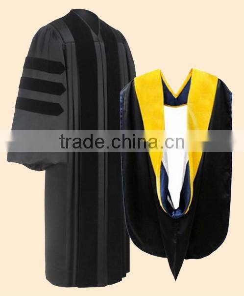 PHD graduation gowns with hood