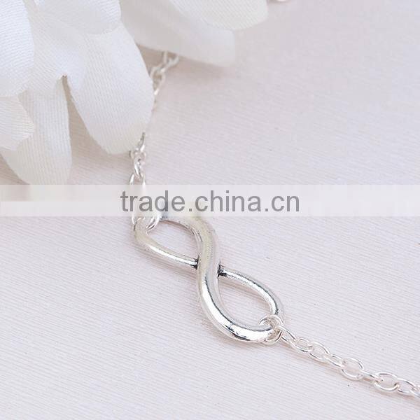 New Design Infinity Symbol Connector Link Cable Chain Fashion Anklet