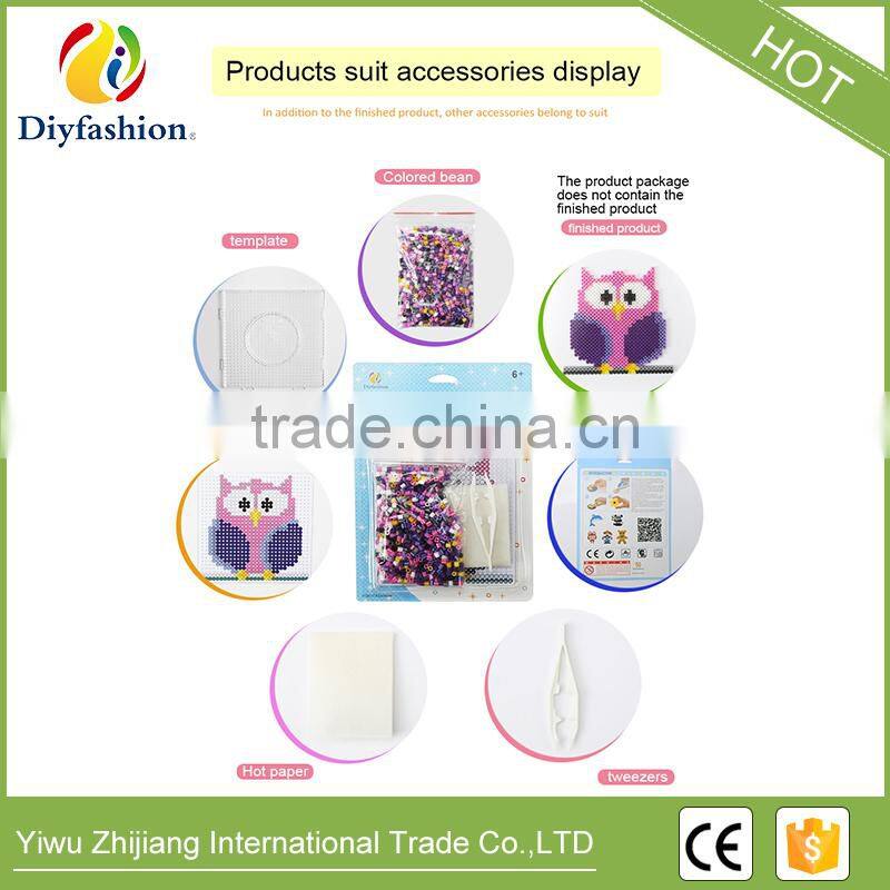 DIY Handmaking Toys Hama Perler beads 5mm Fuse Beads Owl Set with Iron Paper Clip And Pegboard for Kids 18002