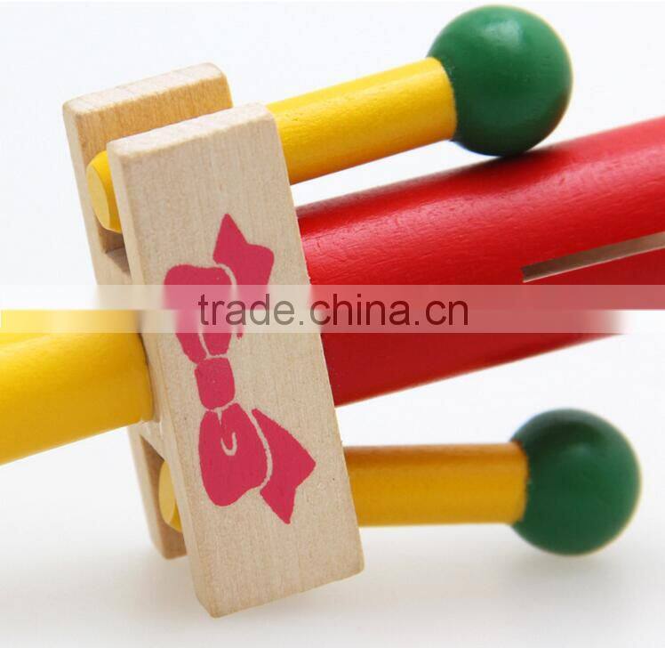 Hot sale wooden baby hand shacking bell toy educational musical toys