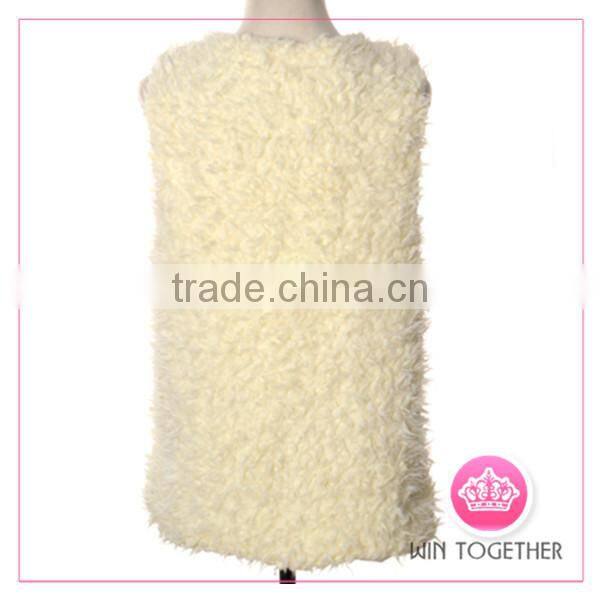 2014 hot sale china faux fur vest coats for ladies