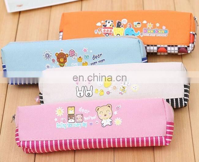 Fashional colorful dot printed satin pencil bag for girls