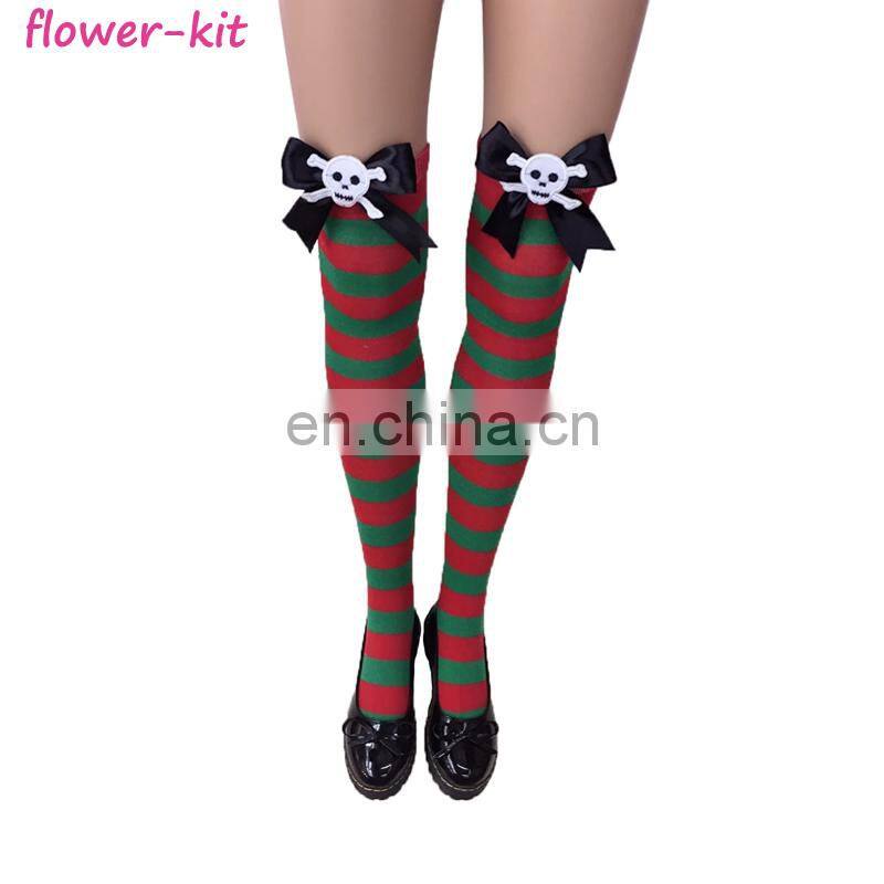 Korean Style Fashion Stripe Long High Tight Stcokings For Women