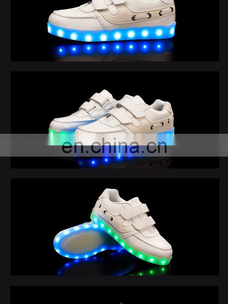 Factory wholesale latest design USB rechargeable kids LED luminous light shoes Children kids led shoes sneakers