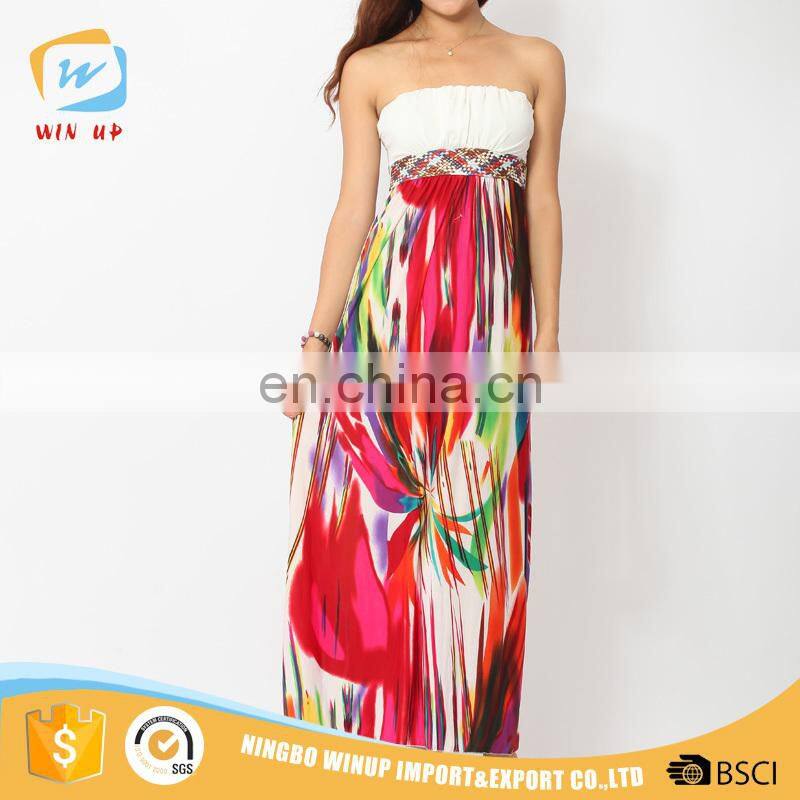 New Collection Long Maxi Dress Tall Tube Women Sexy Polyester Dress