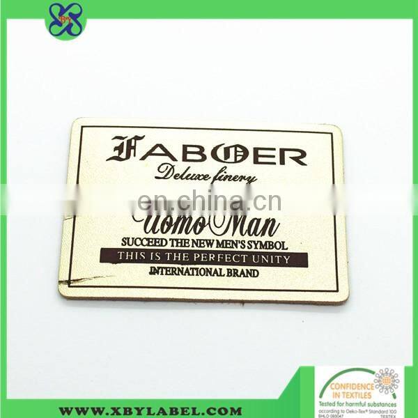 High quality leather label / pu leather logo for hangbags