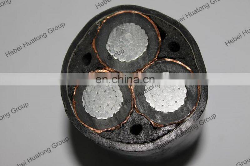 Hot Sale Mongolia 10KV 3 core 240mm2 xlpe insulated steel tape armoured PE sheathed power cable YJLV23